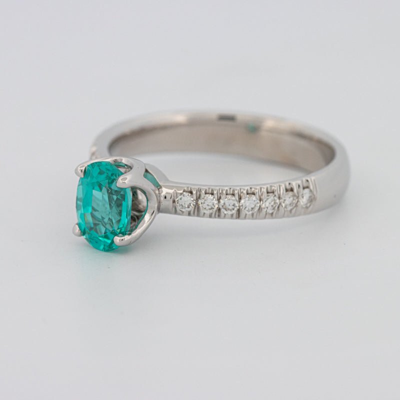 1.30 CT Oval Cut Paraiba Ring - ZIZOV DIAMONDS