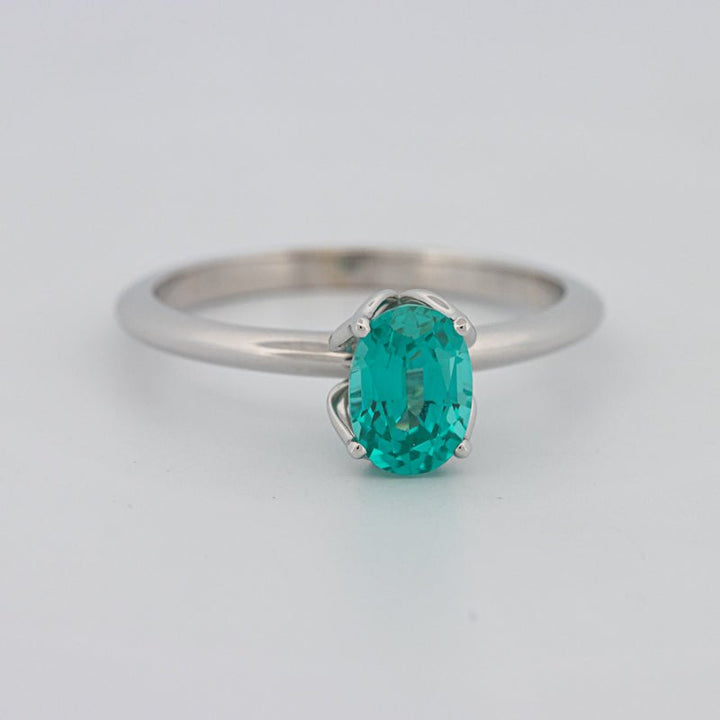 1.30 CT Oval Cut Paraiba Ring - ZIZOV DIAMONDS