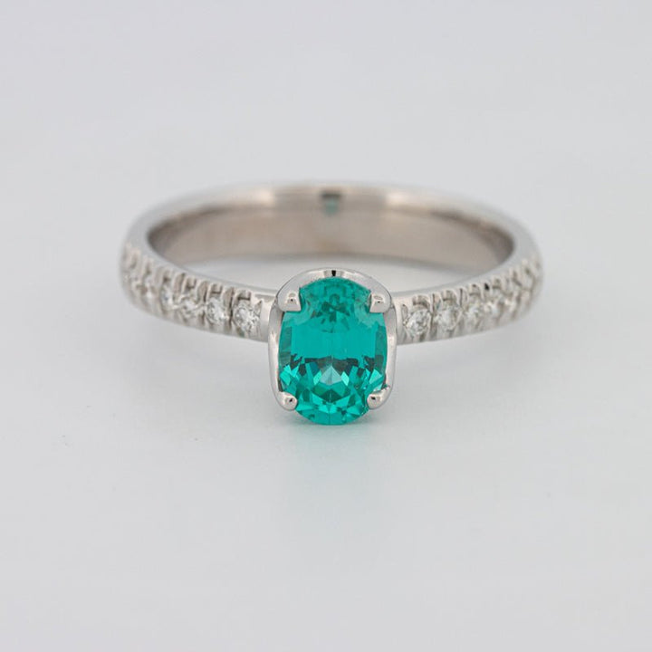 1.30 CT Oval Cut Paraiba Ring - ZIZOV DIAMONDS