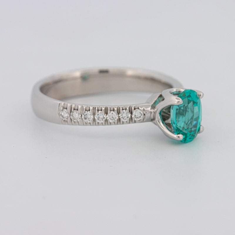 1.30 CT Oval Cut Paraiba Ring - ZIZOV DIAMONDS