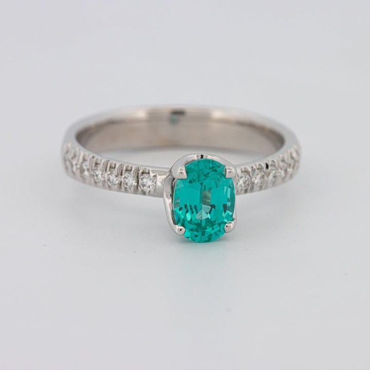 1.30 CT Oval Cut Paraiba Ring - ZIZOV DIAMONDS