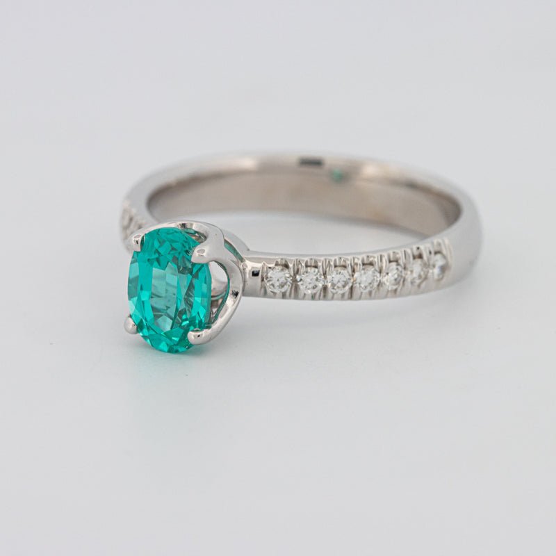1.30 CT Oval Cut Paraiba Ring - ZIZOV DIAMONDS
