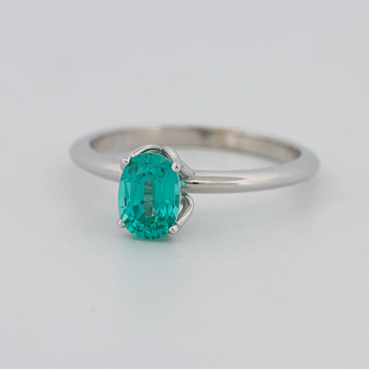 1.30 CT Oval Cut Paraiba Ring - ZIZOV DIAMONDS