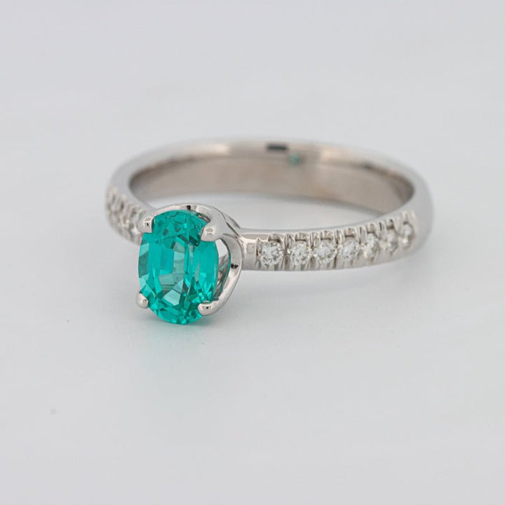 1.30 CT Oval Cut Paraiba Ring - ZIZOV DIAMONDS
