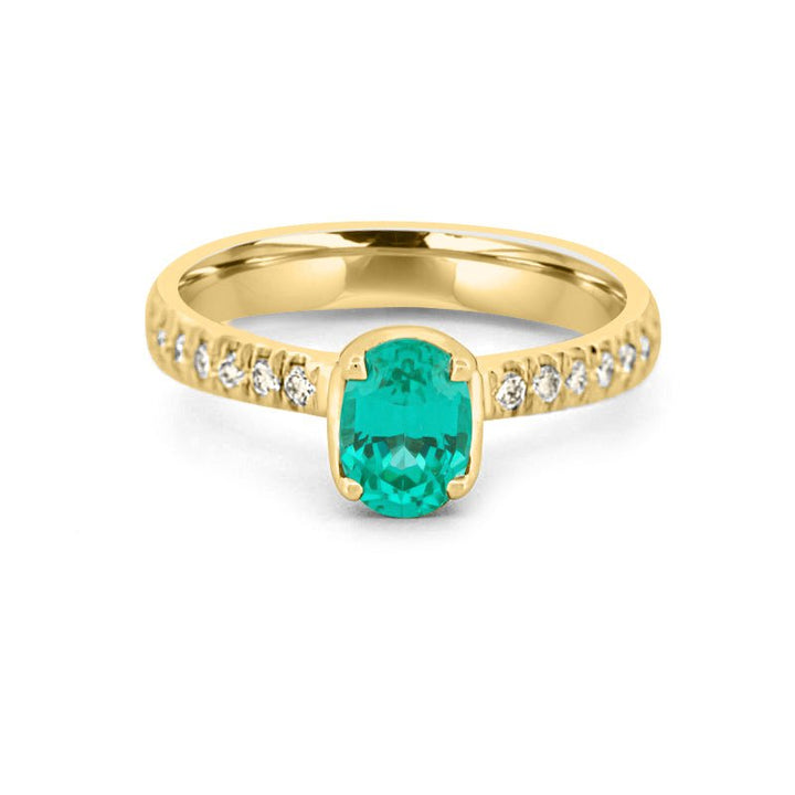 1.30 CT Oval Cut Paraiba Ring - ZIZOV DIAMONDS