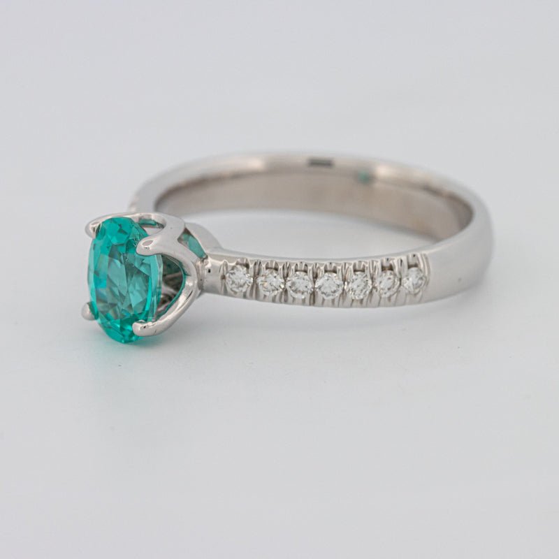 1.30 CT Oval Cut Paraiba Ring - ZIZOV DIAMONDS