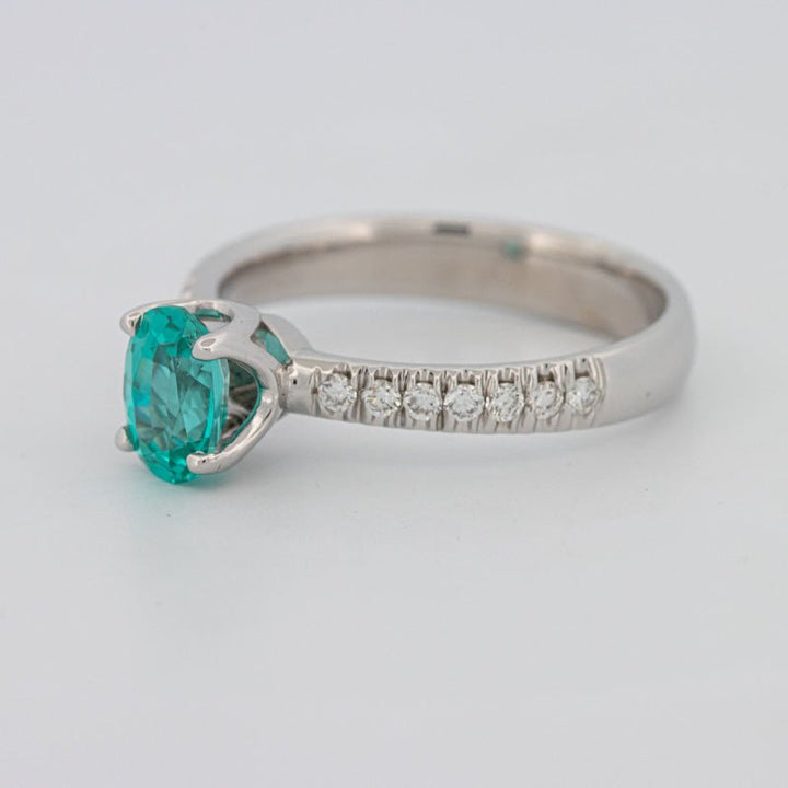 1.30 CT Oval Cut Paraiba Ring - ZIZOV DIAMONDS