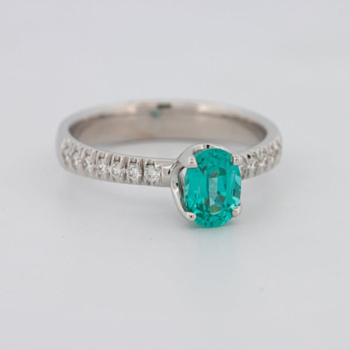 1.30 CT Oval Cut Paraiba Ring - ZIZOV DIAMONDS