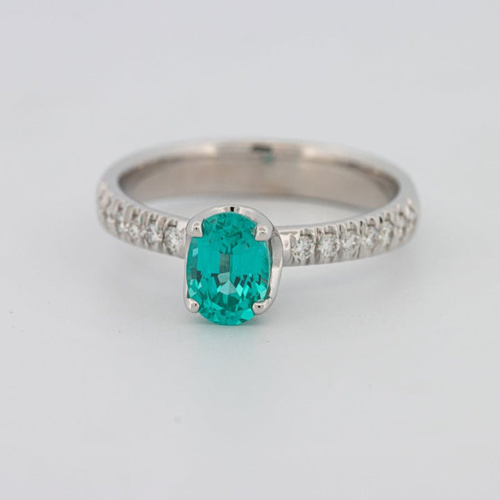 1.30 CT Oval Cut Paraiba Ring - ZIZOV DIAMONDS