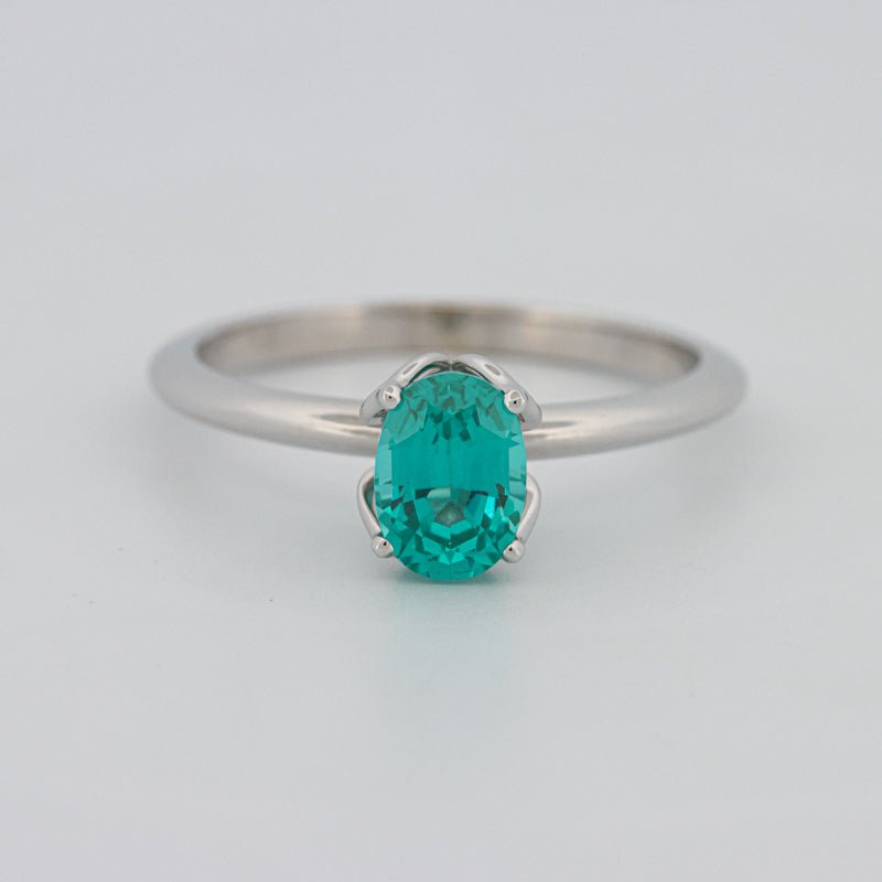 1.30 CT Oval Cut Paraiba Ring - ZIZOV DIAMONDS