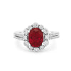 1.30 CT Oval Red Ruby Halo Ring - ZIZOV DIAMONDS