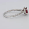 1.30 CT Oval Red Ruby Halo Ring - ZIZOV DIAMONDS