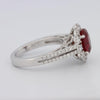 1.30 CT Oval Red Ruby Halo Ring - ZIZOV DIAMONDS