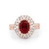 1.30 CT Oval Red Ruby Halo Ring - ZIZOV DIAMONDS