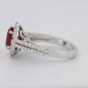 1.30 CT Oval Red Ruby Halo Ring - ZIZOV DIAMONDS