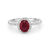 1.30 CT Oval Red Ruby Halo Ring - ZIZOV DIAMONDS