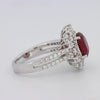 1.30 CT Oval Red Ruby Halo Ring - ZIZOV DIAMONDS