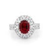 1.30 CT Oval Red Ruby Halo Ring - ZIZOV DIAMONDS