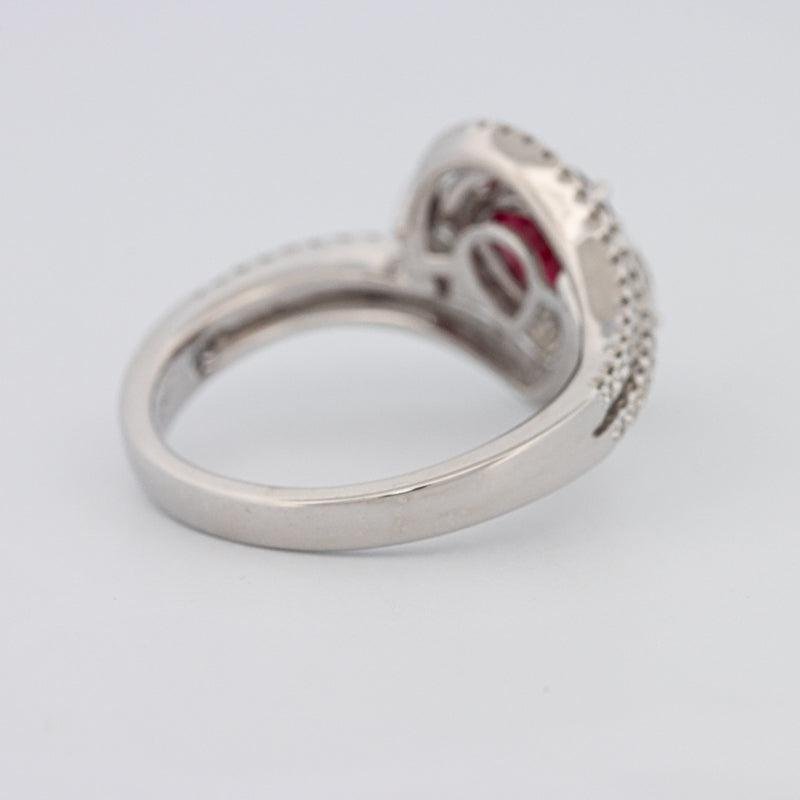 1.35 CT Pearshape Red Ruby Ring - ZIZOV DIAMONDS