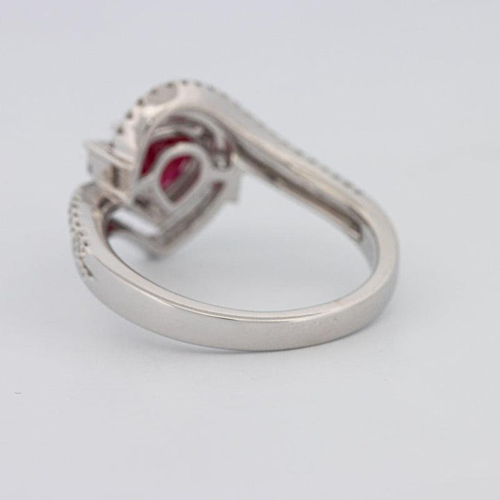 1.35 CT Pearshape Red Ruby Ring - ZIZOV DIAMONDS