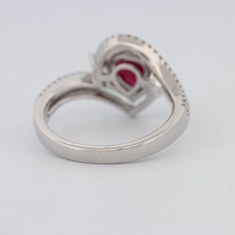 1.35 CT Pearshape Red Ruby Ring - ZIZOV DIAMONDS