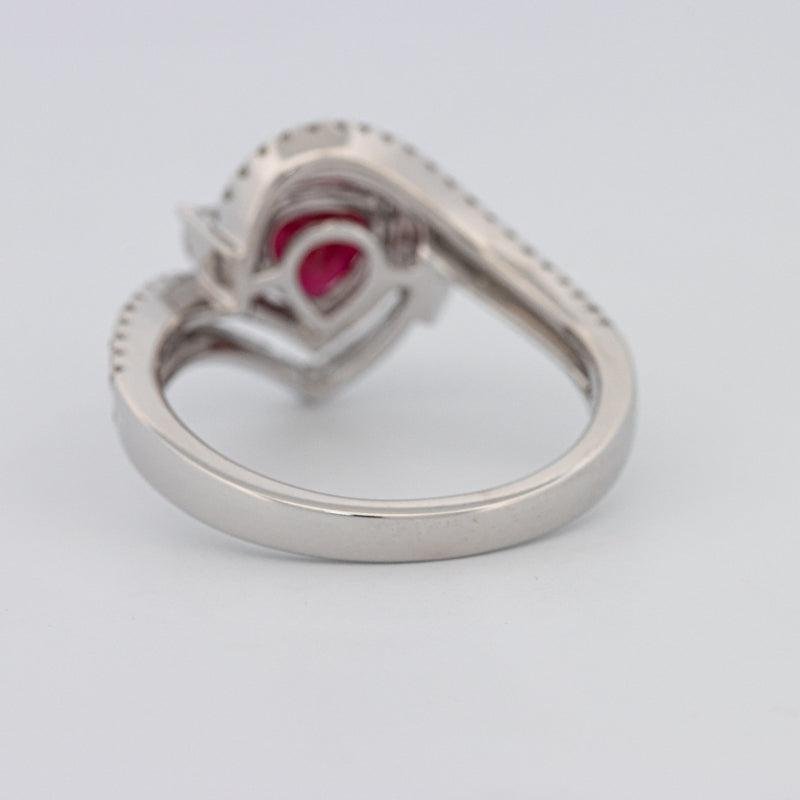 1.35 CT Pearshape Red Ruby Ring - ZIZOV DIAMONDS