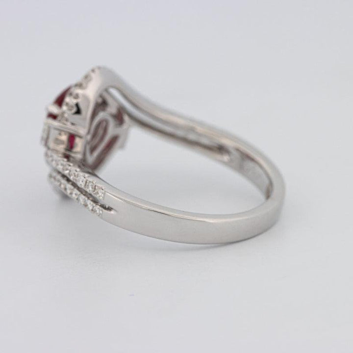 1.35 CT Pearshape Red Ruby Ring - ZIZOV DIAMONDS