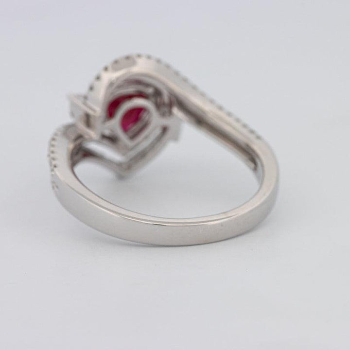 1.35 CT Pearshape Red Ruby Ring - ZIZOV DIAMONDS