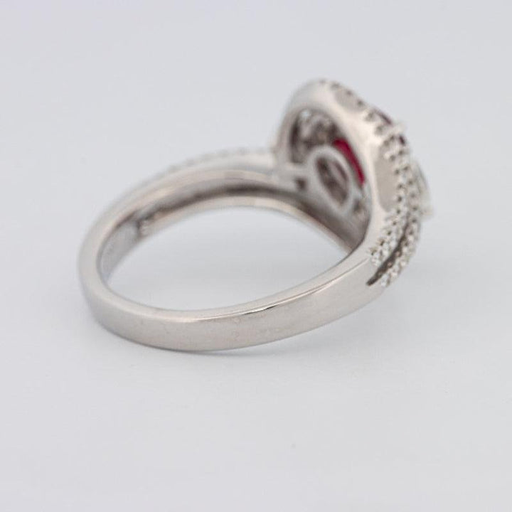 1.35 CT Pearshape Red Ruby Ring - ZIZOV DIAMONDS