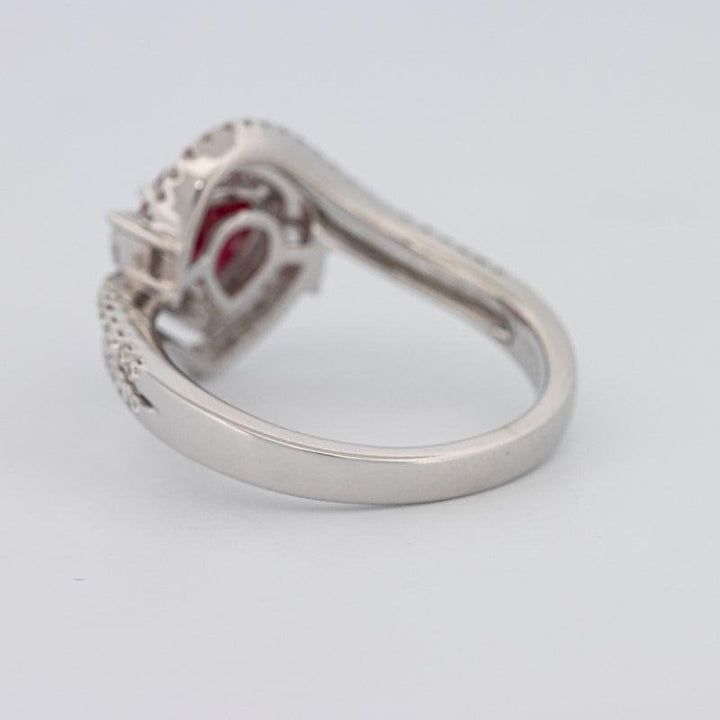 1.35 CT Pearshape Red Ruby Ring - ZIZOV DIAMONDS