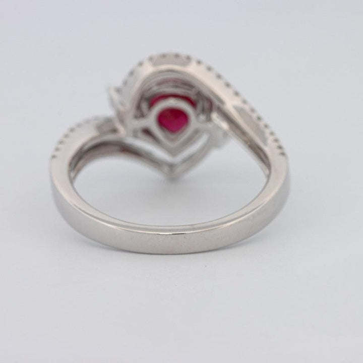 1.35 CT Pearshape Red Ruby Ring - ZIZOV DIAMONDS
