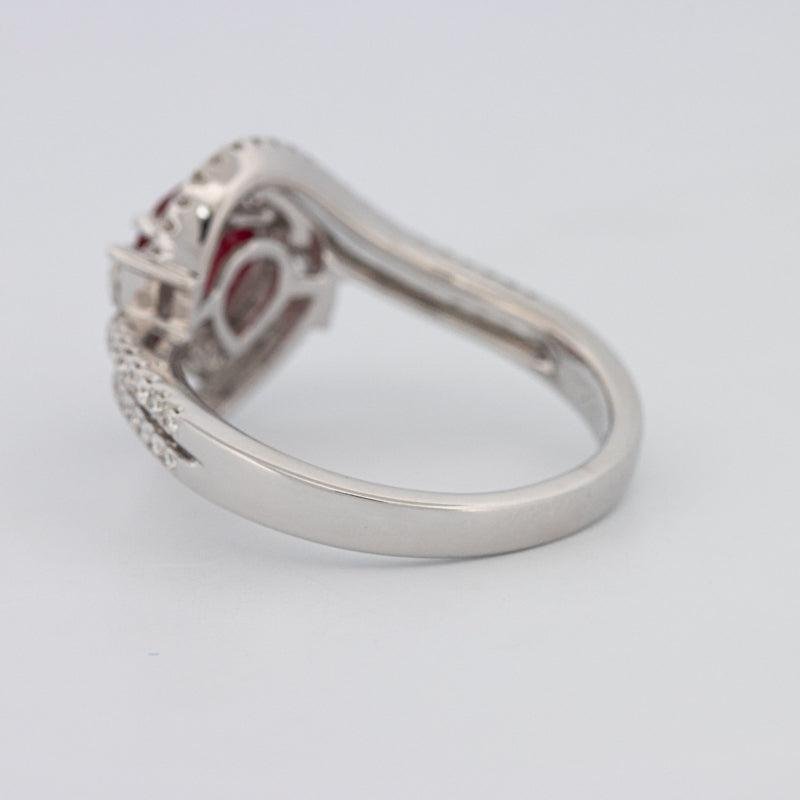 1.35 CT Pearshape Red Ruby Ring - ZIZOV DIAMONDS