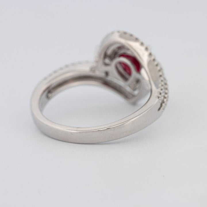 1.35 CT Pearshape Red Ruby Ring - ZIZOV DIAMONDS