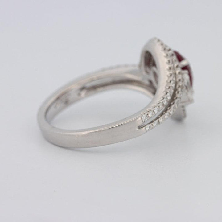 1.35 CT Pearshape Red Ruby Ring - ZIZOV DIAMONDS