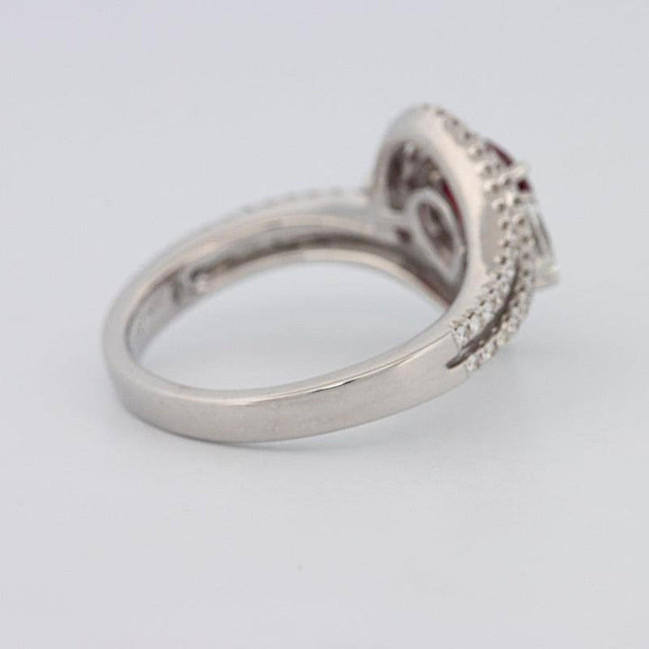 1.35 CT Pearshape Red Ruby Ring - ZIZOV DIAMONDS
