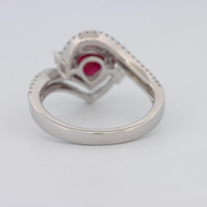 1.35 CT Pearshape Red Ruby Ring - ZIZOV DIAMONDS