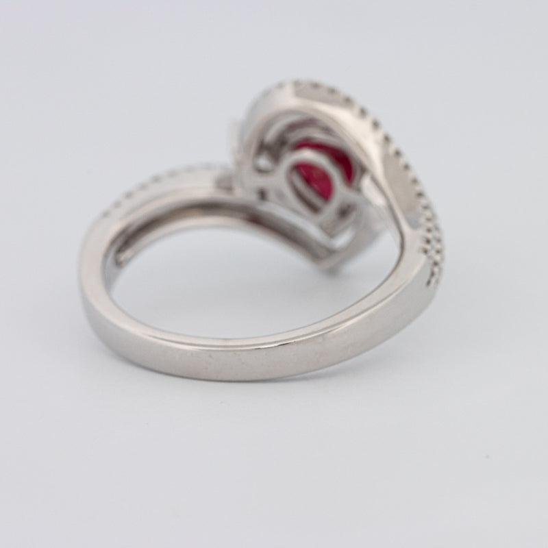 1.35 CT Pearshape Red Ruby Ring - ZIZOV DIAMONDS