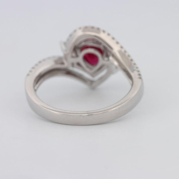 1.35 CT Pearshape Red Ruby Ring - ZIZOV DIAMONDS