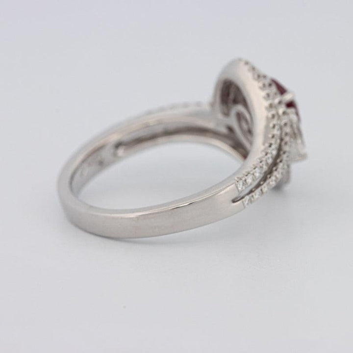 1.35 CT Pearshape Red Ruby Ring - ZIZOV DIAMONDS
