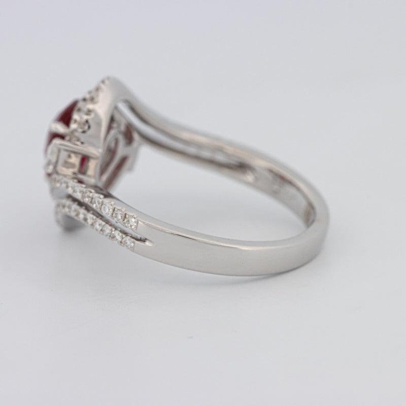 1.35 CT Pearshape Red Ruby Ring - ZIZOV DIAMONDS
