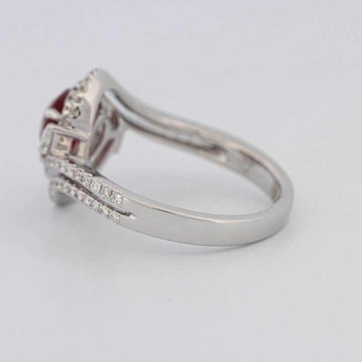 1.35 CT Pearshape Red Ruby Ring - ZIZOV DIAMONDS