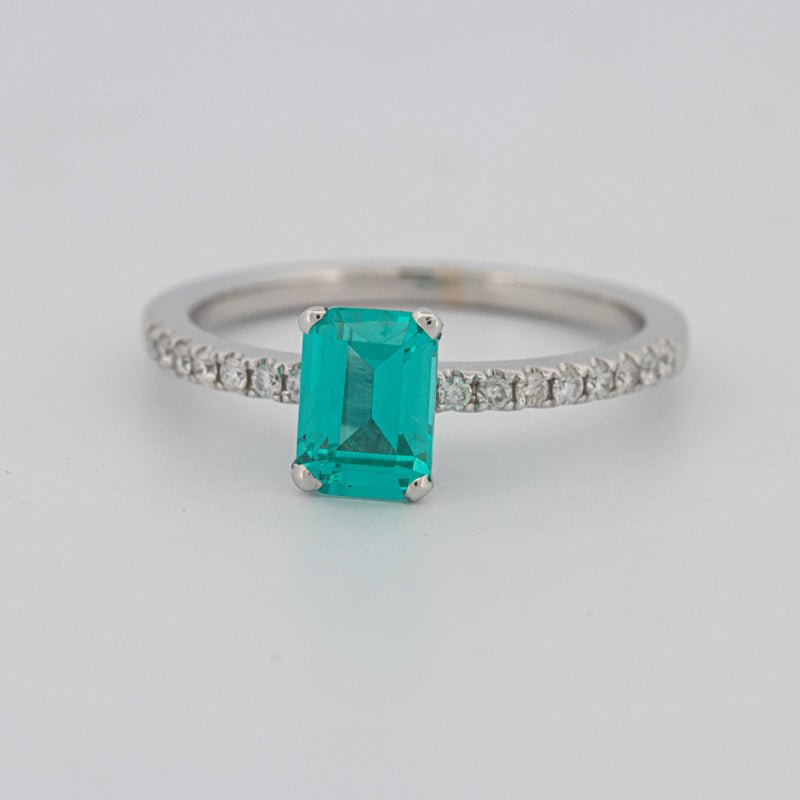 1.40 CT Emerald Cut Paraiba Ring - ZIZOV DIAMONDS