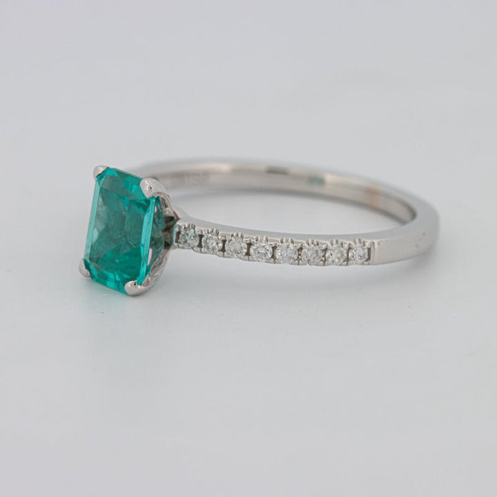 1.40 CT Emerald Cut Paraiba Ring - ZIZOV DIAMONDS