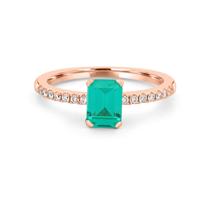 1.40 CT Emerald Cut Paraiba Ring - ZIZOV DIAMONDS