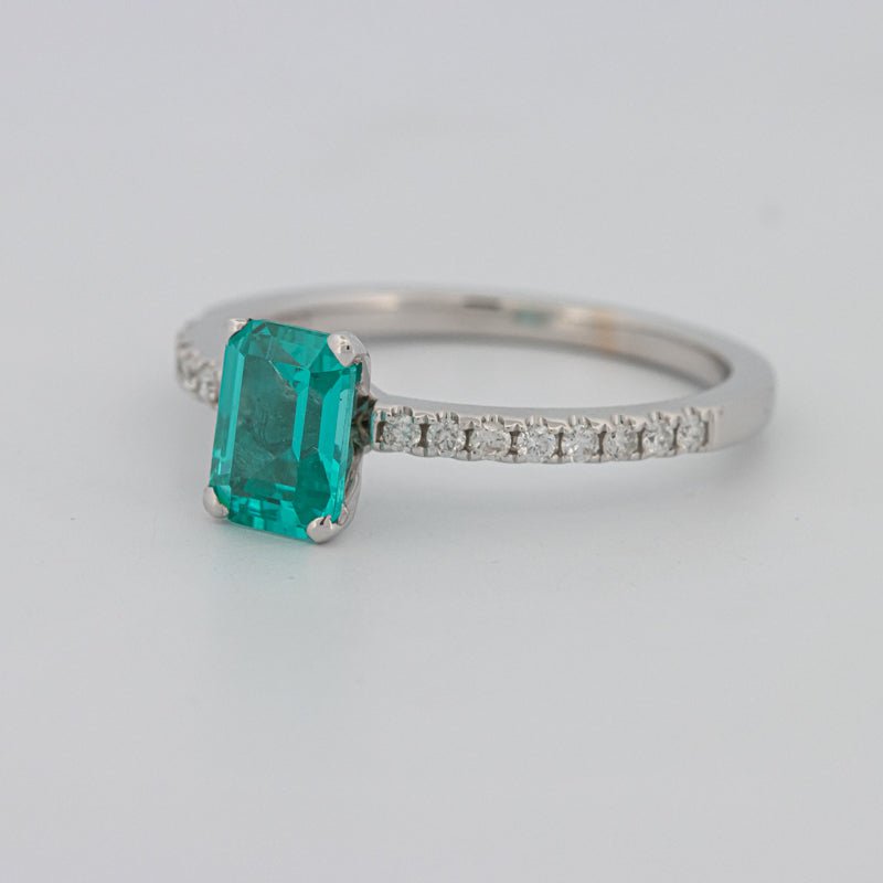 1.40 CT Emerald Cut Paraiba Ring - ZIZOV DIAMONDS