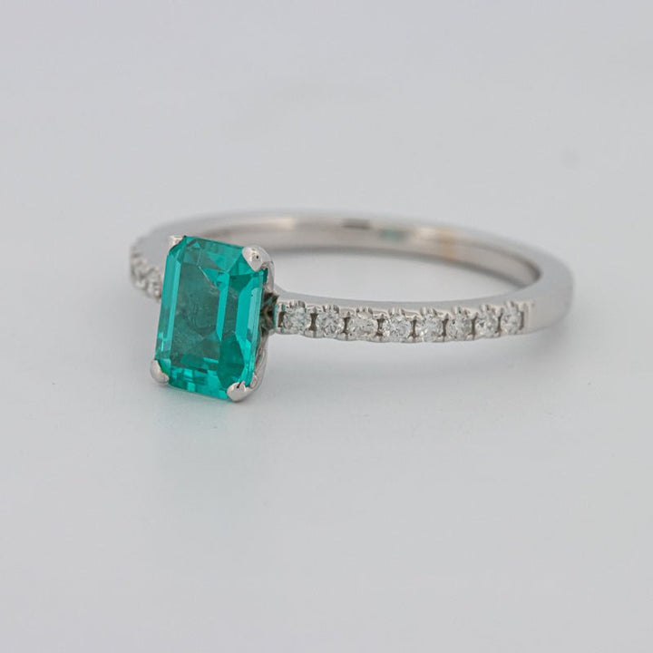 1.40 CT Emerald Cut Paraiba Ring - ZIZOV DIAMONDS