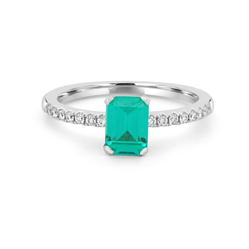 1.40 CT Emerald Cut Paraiba Ring - ZIZOV DIAMONDS