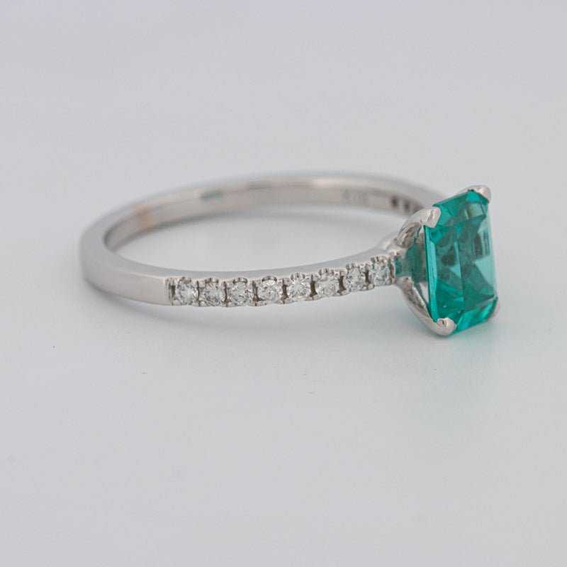 1.40 CT Emerald Cut Paraiba Ring - ZIZOV DIAMONDS