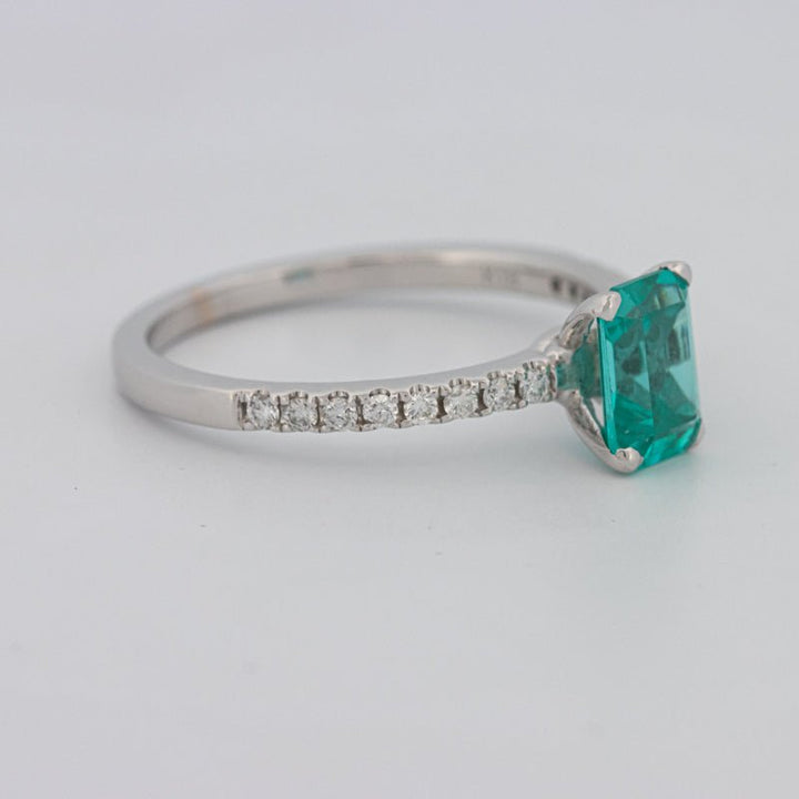 1.40 CT Emerald Cut Paraiba Ring - ZIZOV DIAMONDS