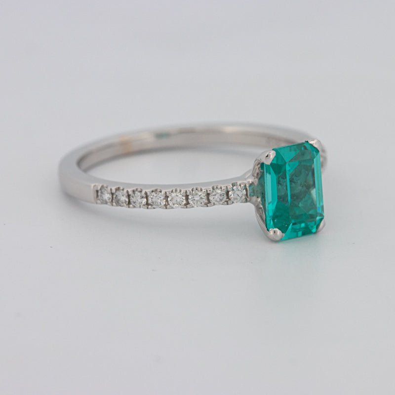 1.40 CT Emerald Cut Paraiba Ring - ZIZOV DIAMONDS